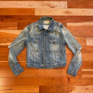 Current/Elliott The Snap Destressed Jean/Denim Jacket - Women's Size Medium